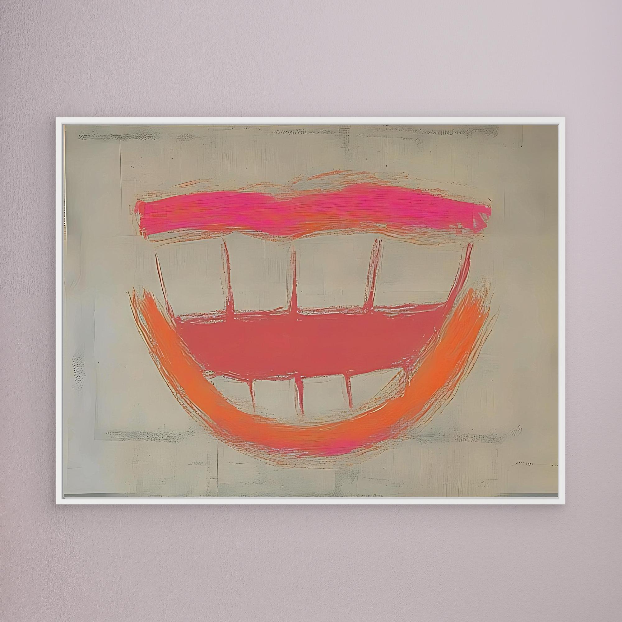 Canvas Print: Neon Grin - Abstract Pop Art Wall Art