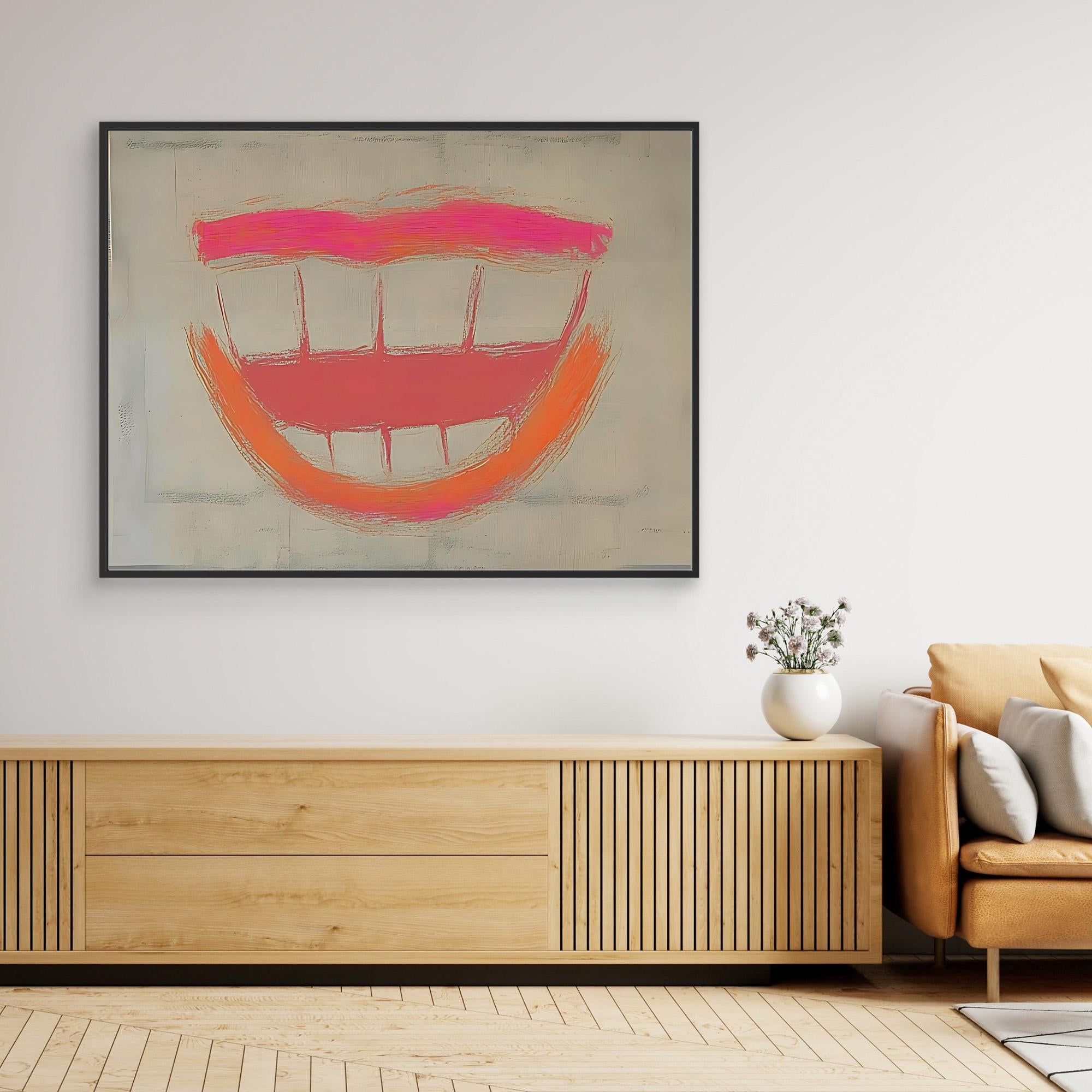 Canvas Print: Neon Grin - Abstract Pop Art Wall Art