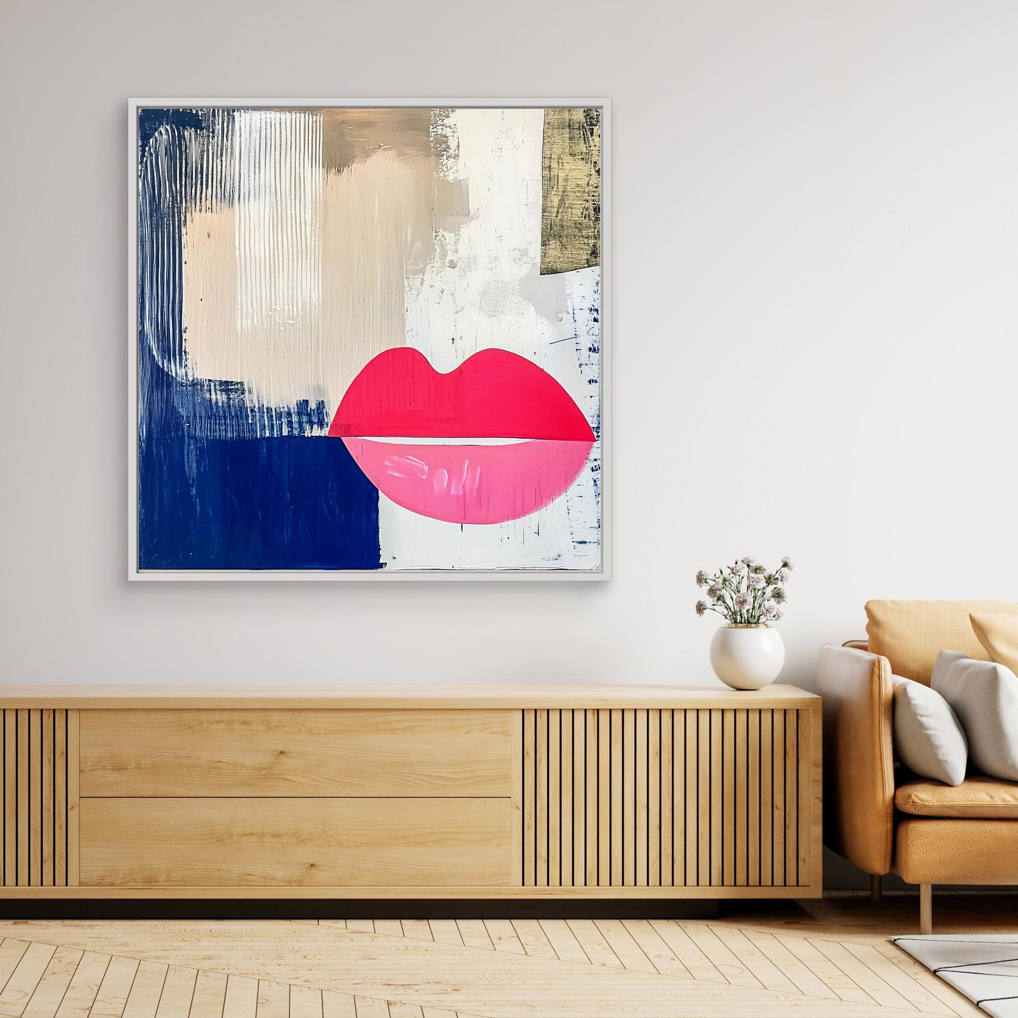  Canvas Print : Lips Abstract Print – Modern Wall Art on Canvas