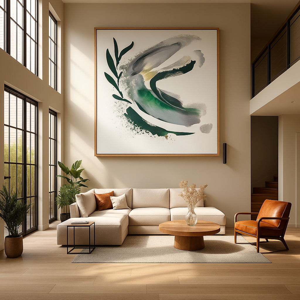Canvas Print: Verdant Motion Flow – Abstract Botanical Art - Chiara Rossetti