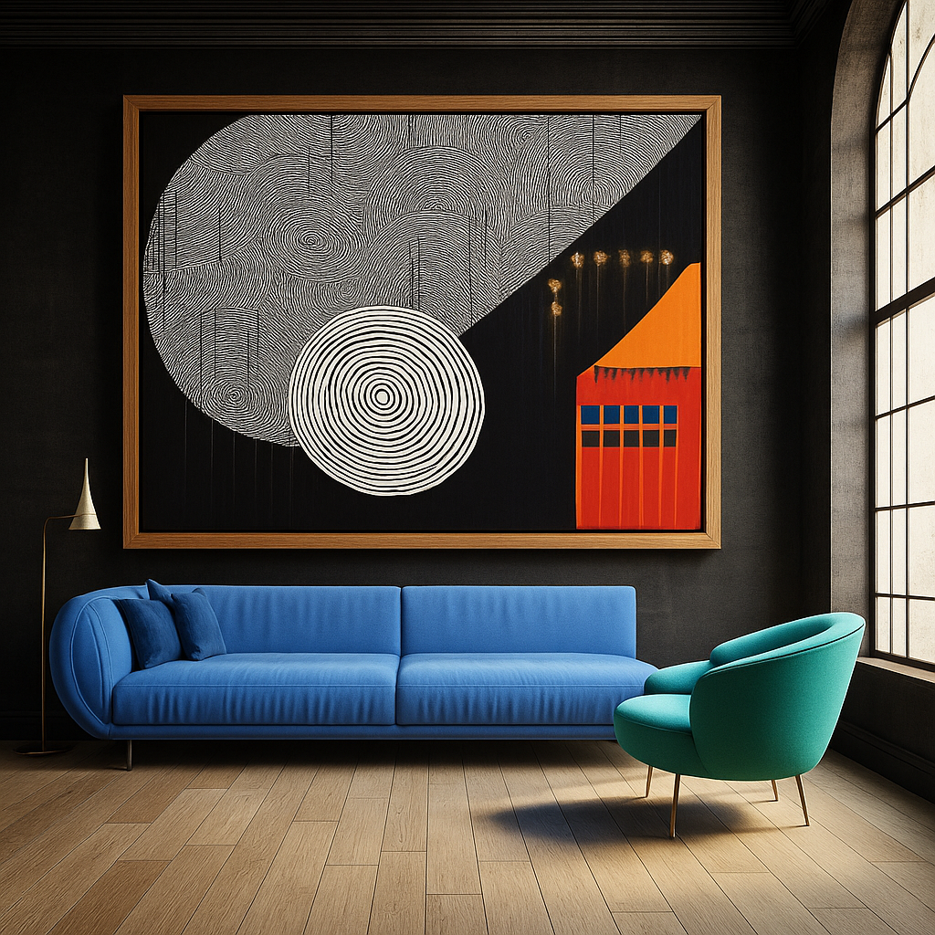Canvas Print : Cosmic Echo - Modern Abstract Canvas Wall Art - Chiara Rossetti