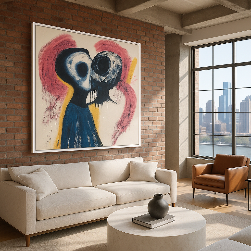 Canvas Print : "Fusion of Souls"- Figurative Print Art - Chiara Rossetti
