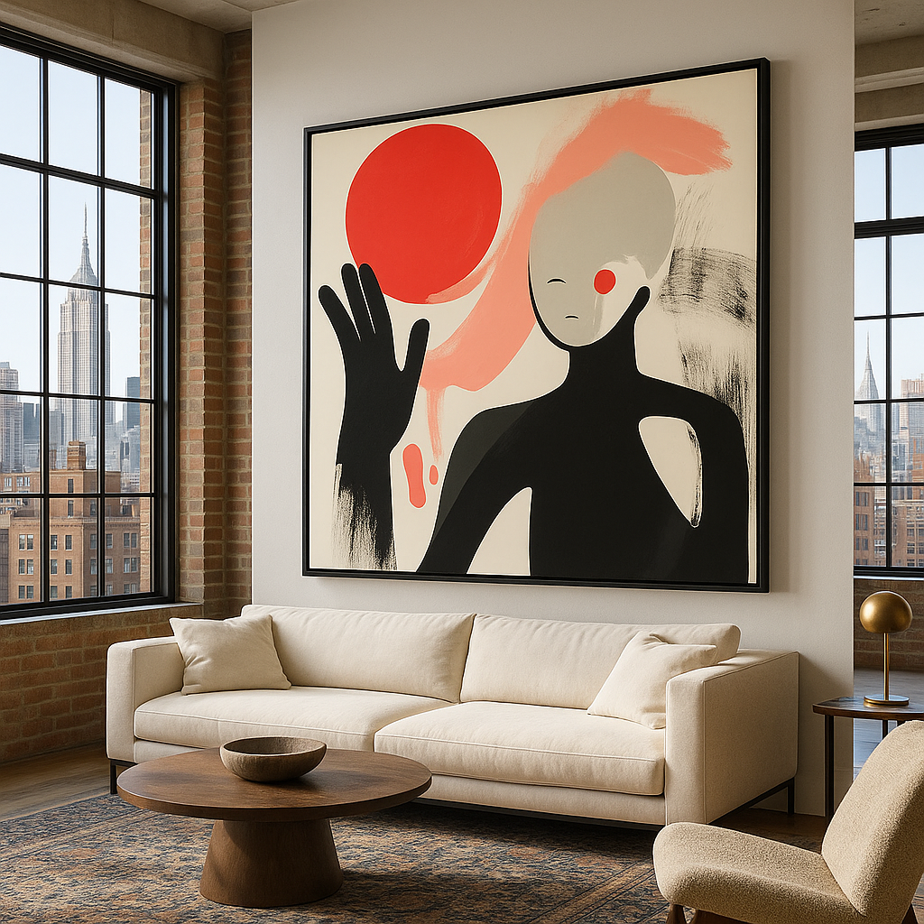 Canvas Print : Silent Reach - Minimalist Abstract Art Print - Chiara Rossetti