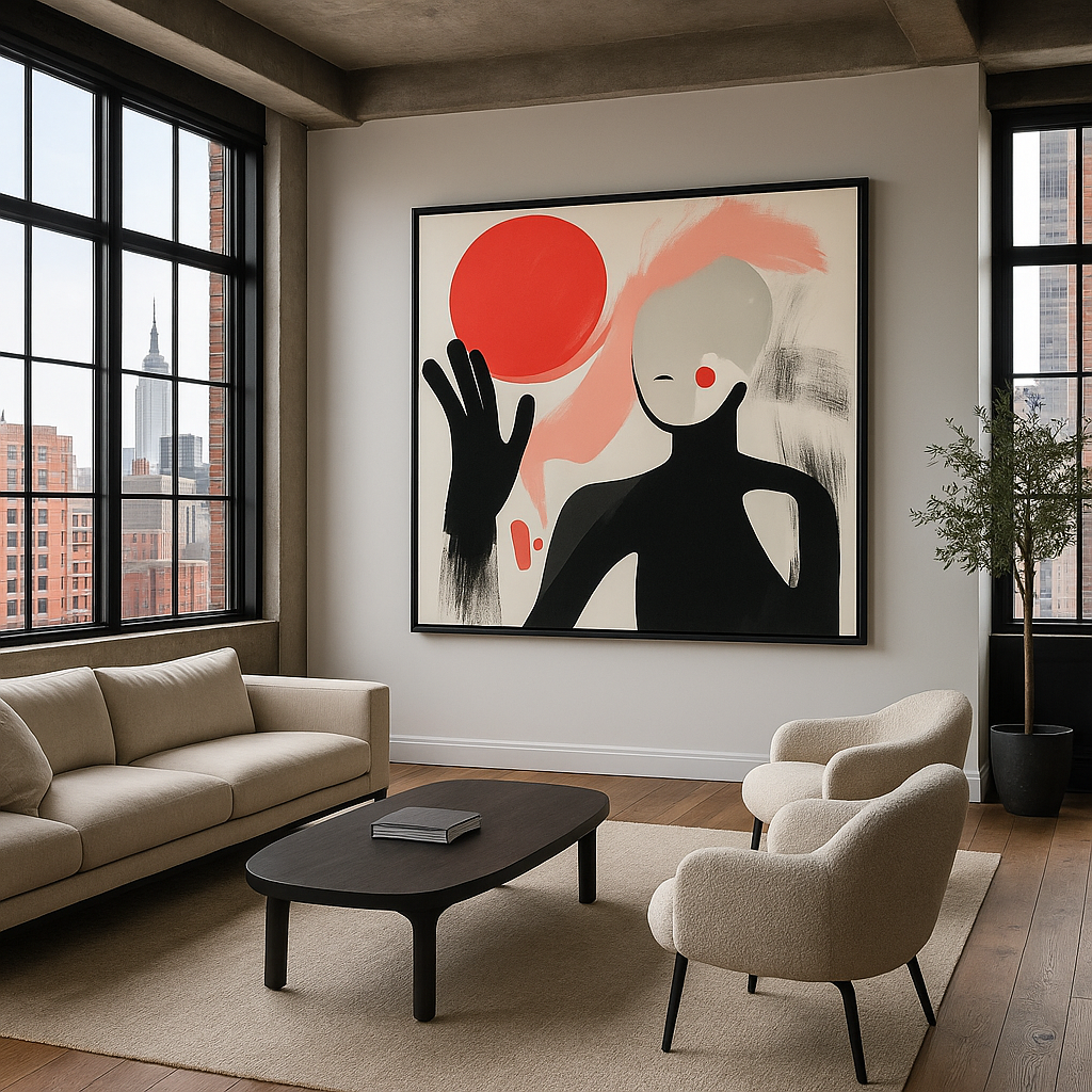 Canvas Print : Silent Reach - Minimalist Abstract Art Print - Chiara Rossetti