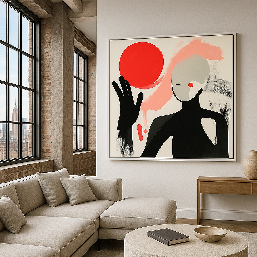 Canvas Print : Silent Reach - Minimalist Abstract Art Print - Chiara Rossetti