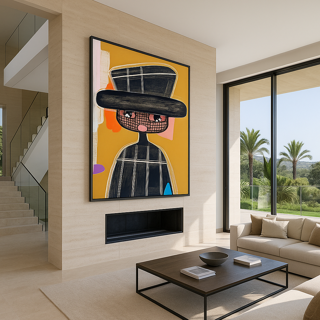 Canvas Print: "Abstract Noir" – Modern Expressionist Portrait - Chiara Rossetti