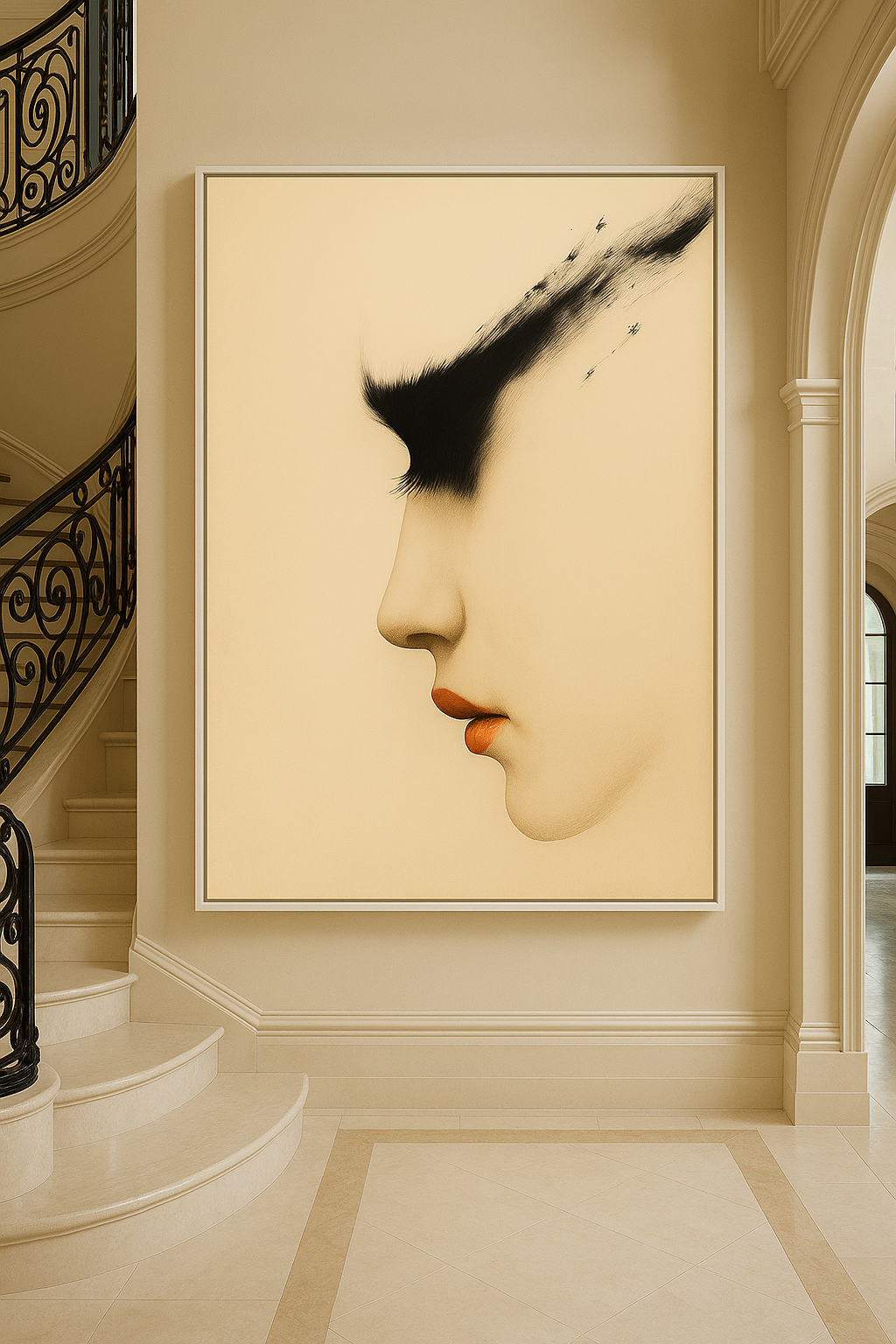Canvas Print: Whispered Profile – Feminine Minimalist Portrait Art - Chiara Rossetti