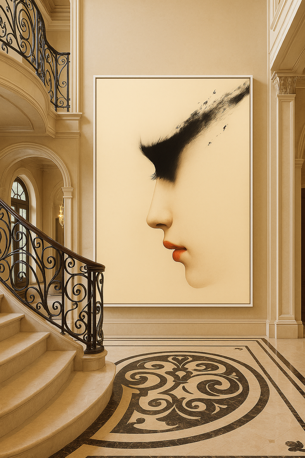 Canvas Print: Whispered Profile – Feminine Minimalist Portrait Art - Chiara Rossetti