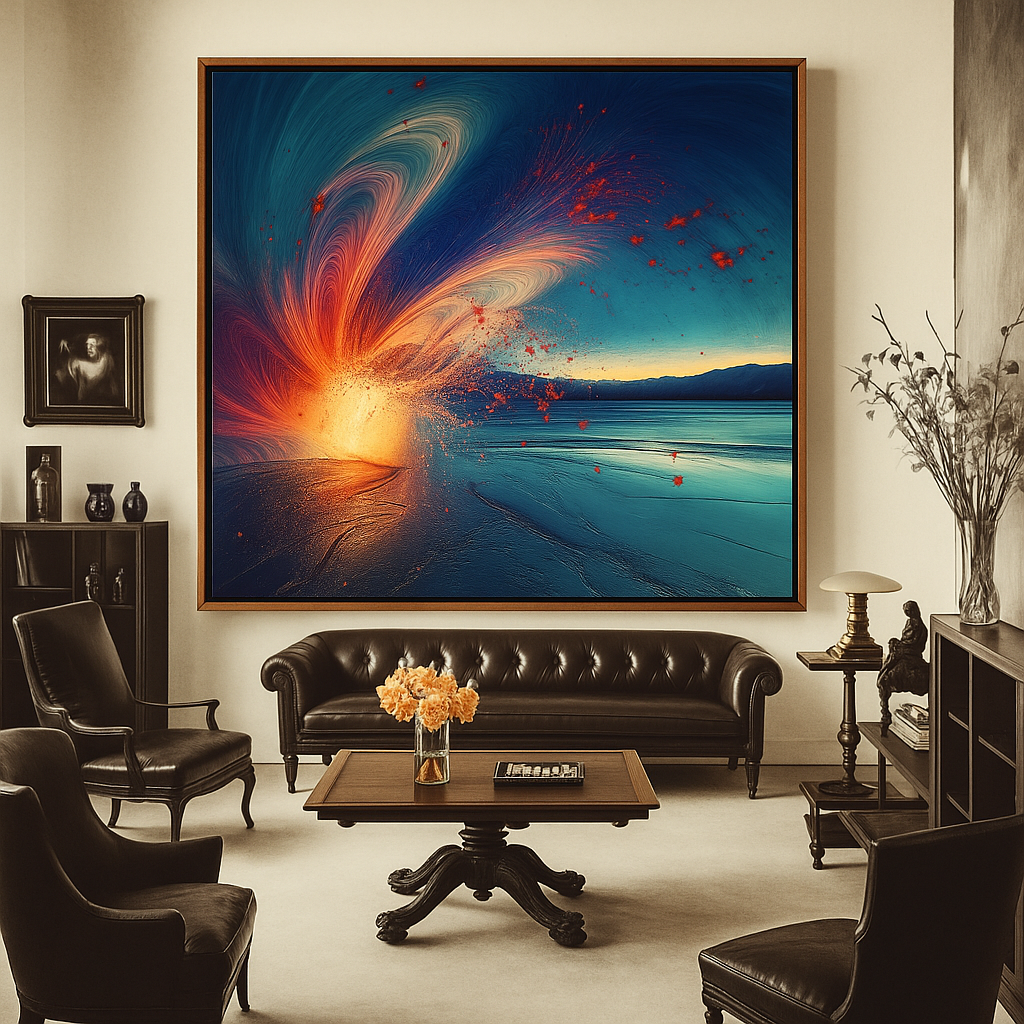 Canvas Print : Ethereal Wave - Abstract Cosmic Landscape Art - Chiara Rossetti
