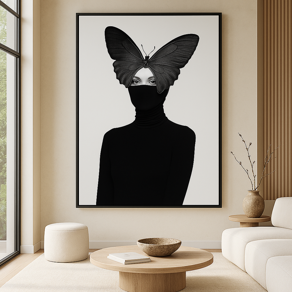 Canvas Print : Metamorphosis of Silence - Minimalist Feminine Canvas Print