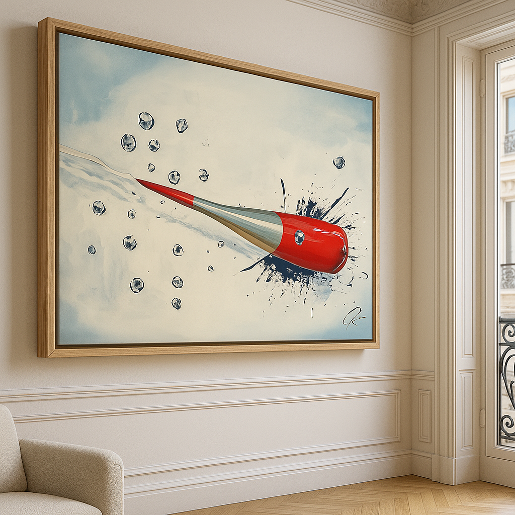 Canvas Print: Sonic Splash Drive – Abstract Retro Rocket Art