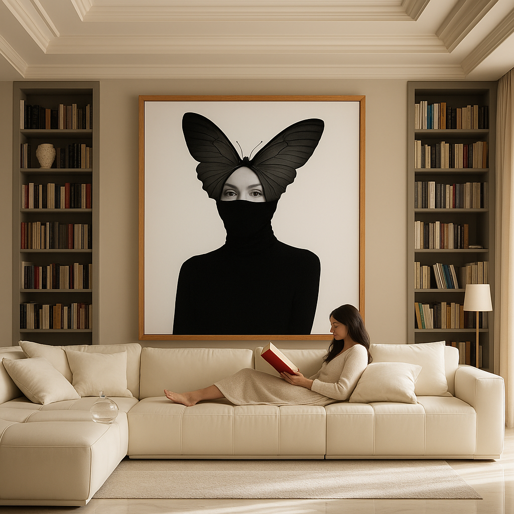 Canvas Print : Metamorphosis of Silence - Minimalist Feminine Canvas Print