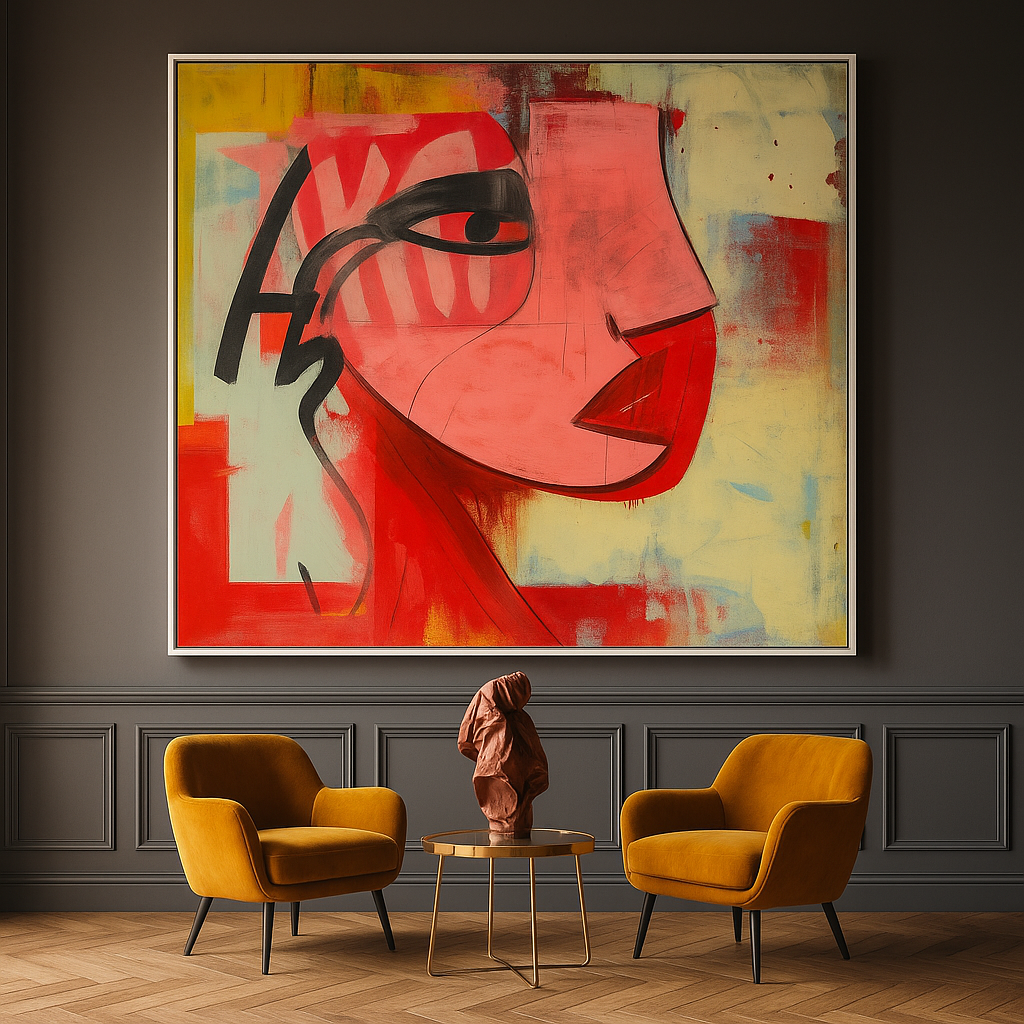 Abstract Modern Portrait Art on Canvas