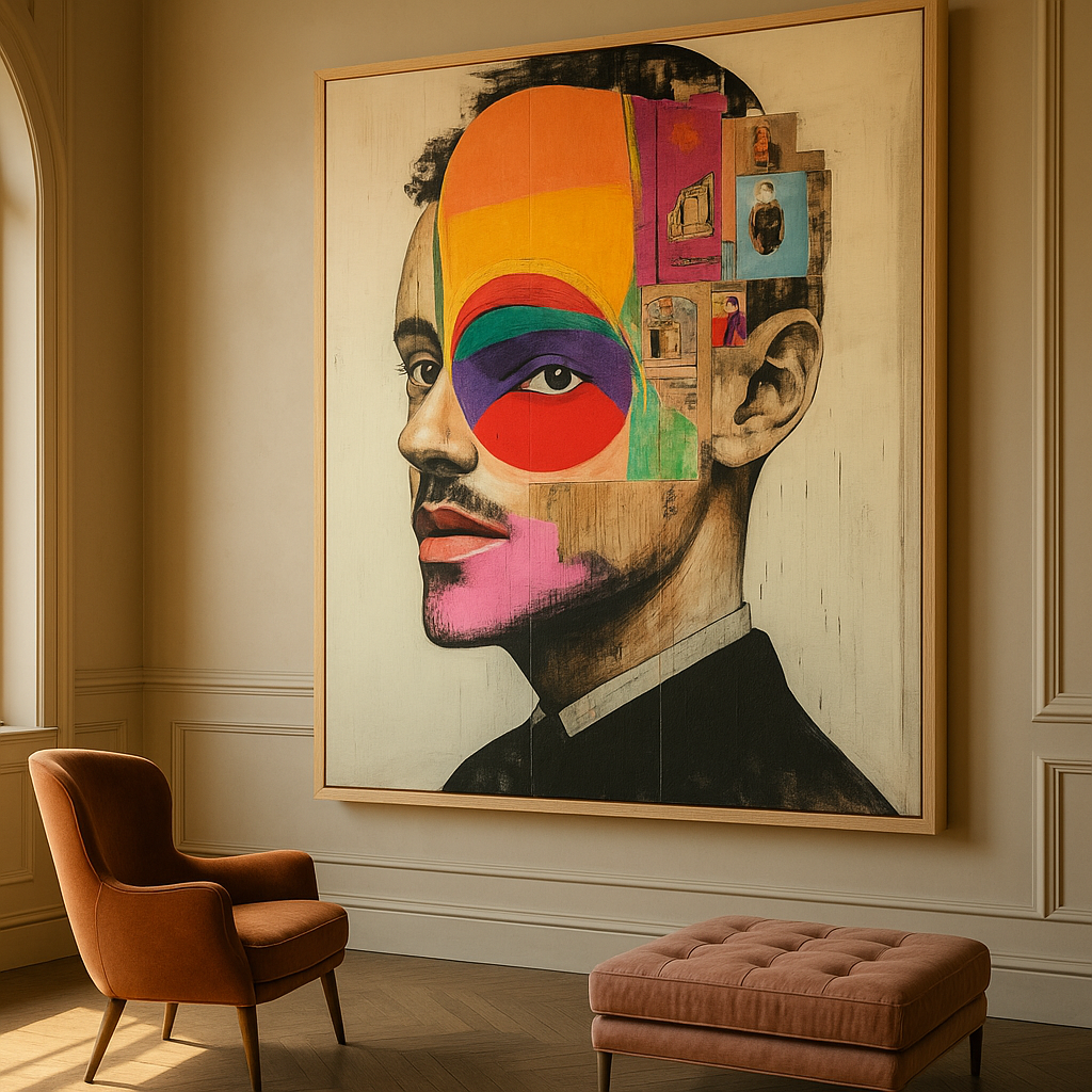 Abstract portrait acrylic painting