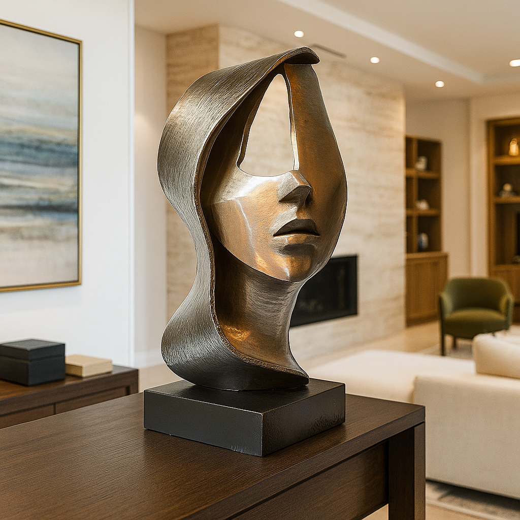 handmade abstract face sculpture