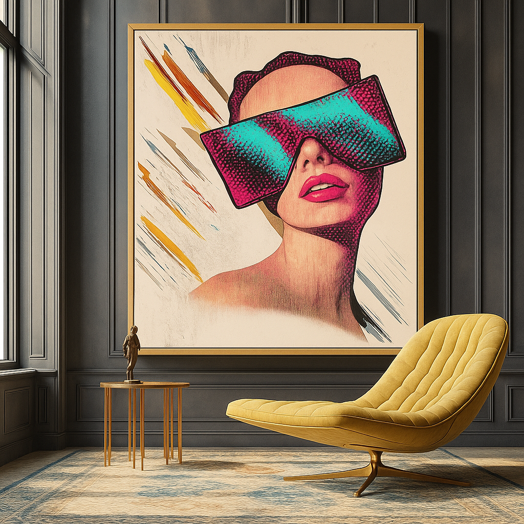 Original Pop Art Portrait Canvas - Colorful Abstract Face Print Art