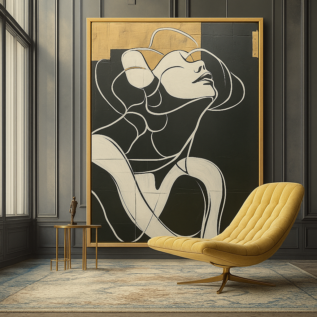 Rise Within – Female Figure Line Art Canvas - Modern Minimalist Woman Portrait