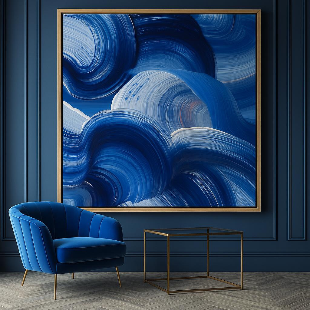 blue abstract canvas wall art