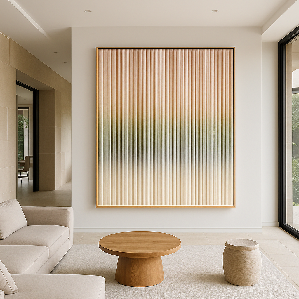 Canvas Print : Desert Fade Vibes – Gradient Stripe Canvas Wall Art