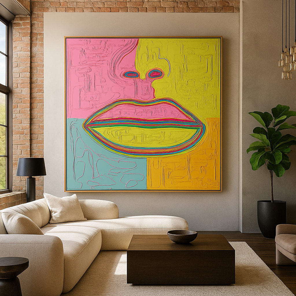 Abstract Lips Painting
