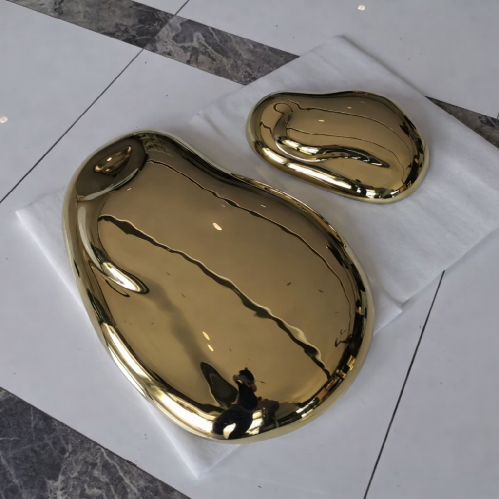 Modern 3D Metal Wall Art Sculpture in Stainless Steel