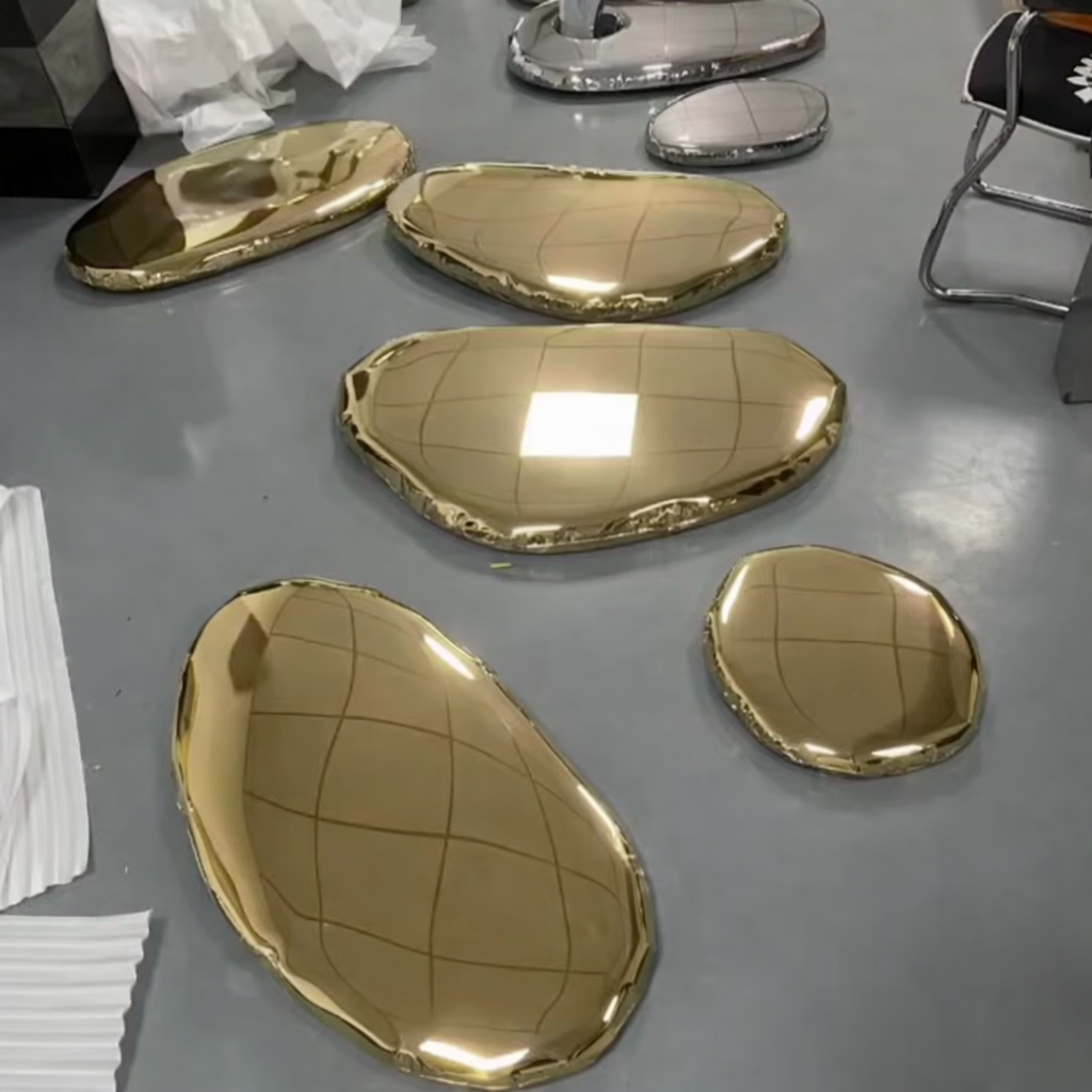 Modern 3D Metal Wall Art Sculpture in Stainless Steel