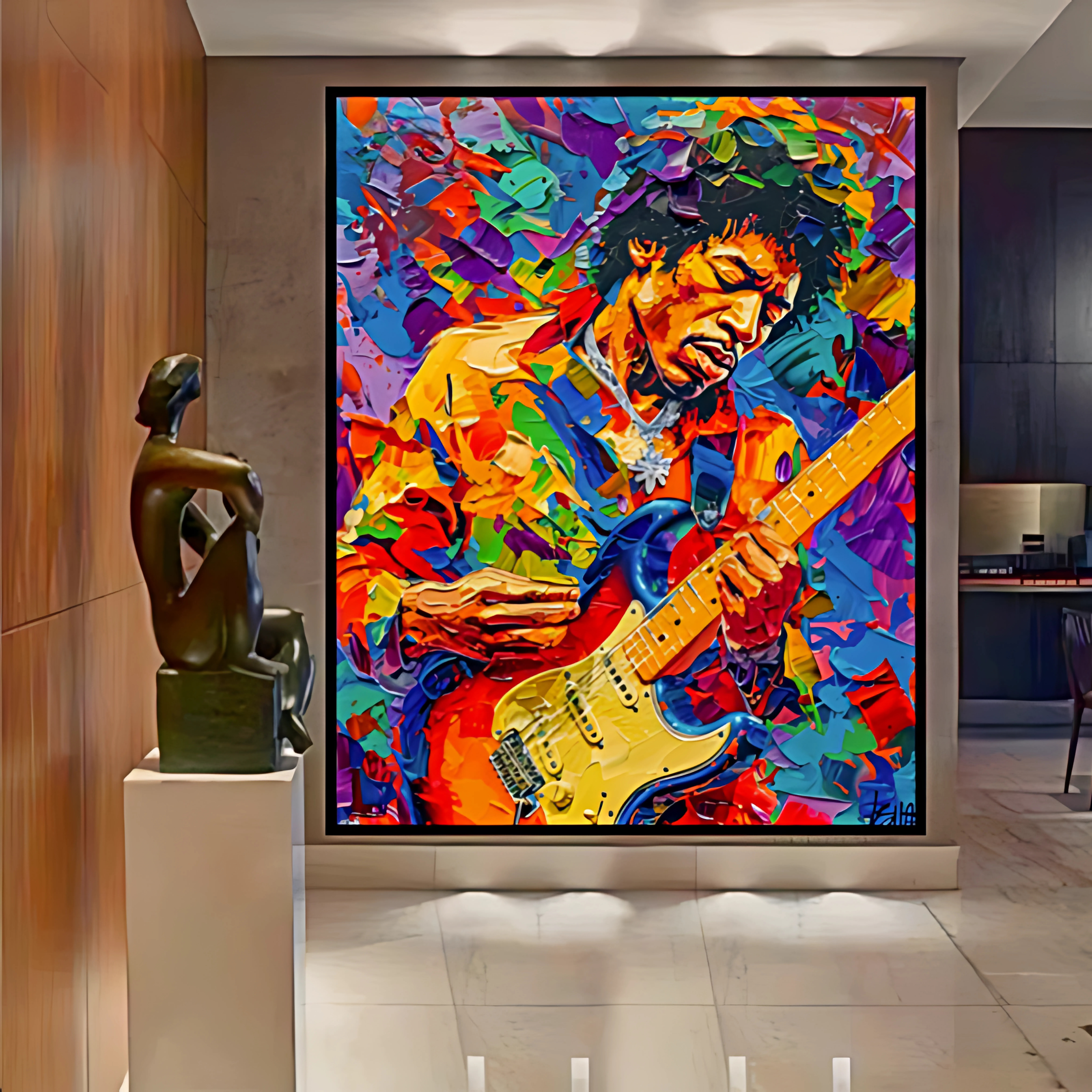 Original Painting : Jimi Hendrix Paintings Canvas Pop Art  - Handmade Painting