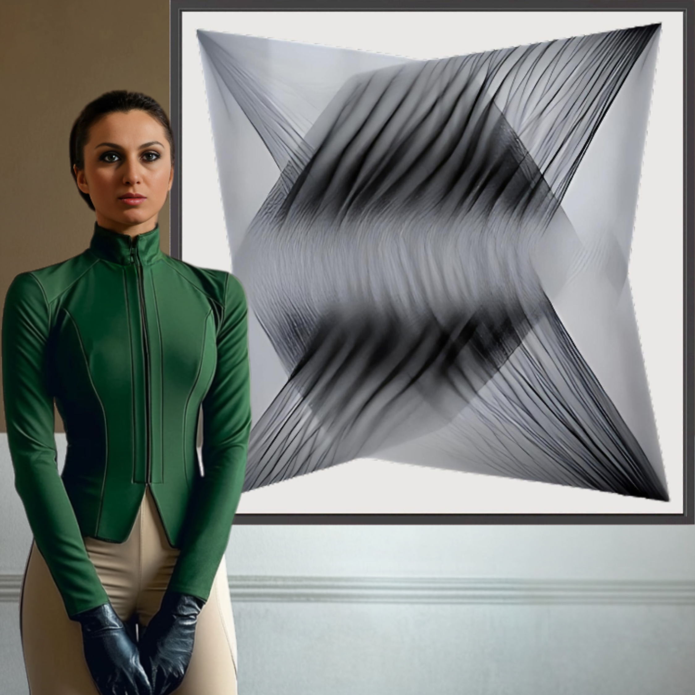 Canvas Print: "Dimensional Flow" - Abstract Monochrome Wall Art - Chiara Rossetti