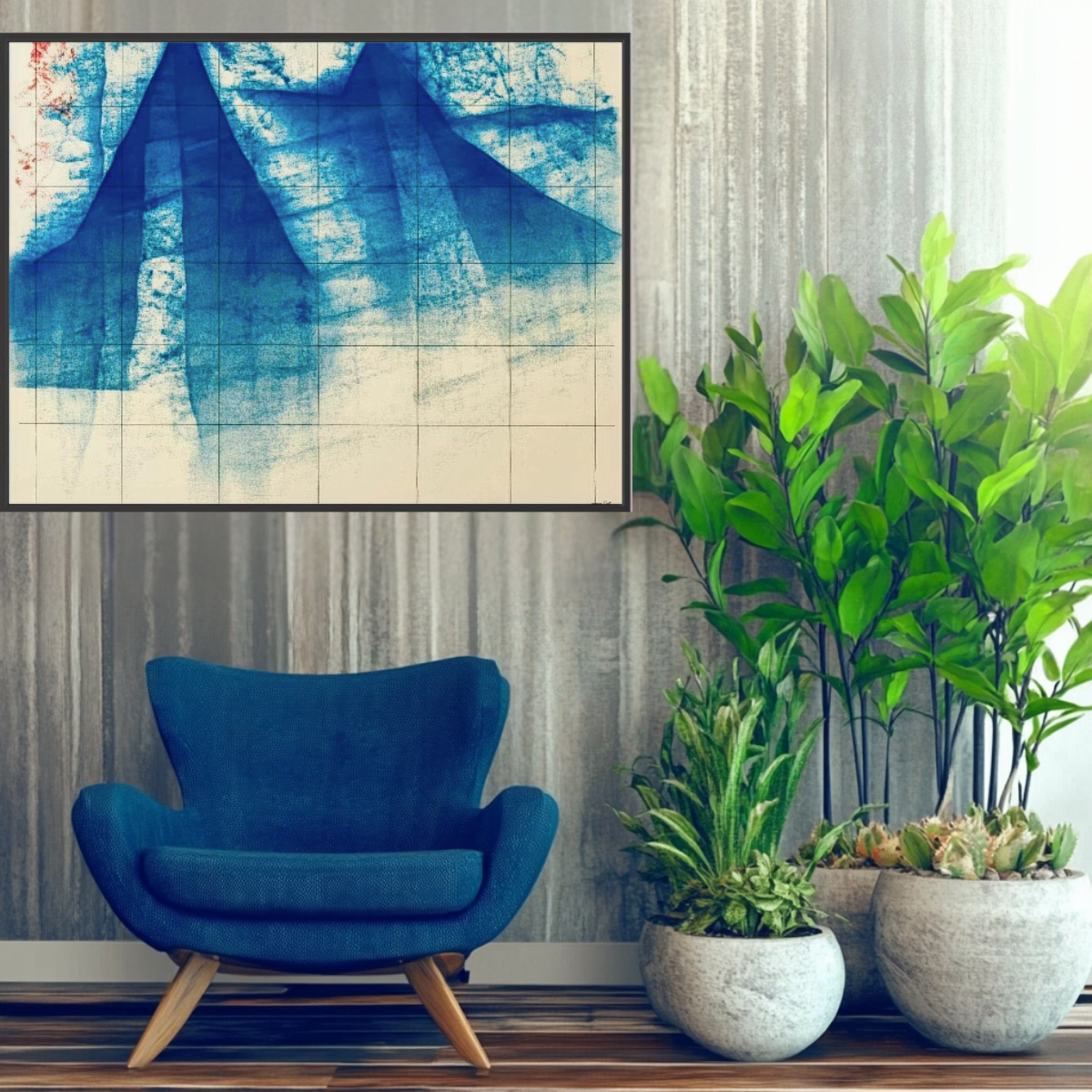 Canvas Print: "Frozen Peaks" – Cyanotype Art Prints