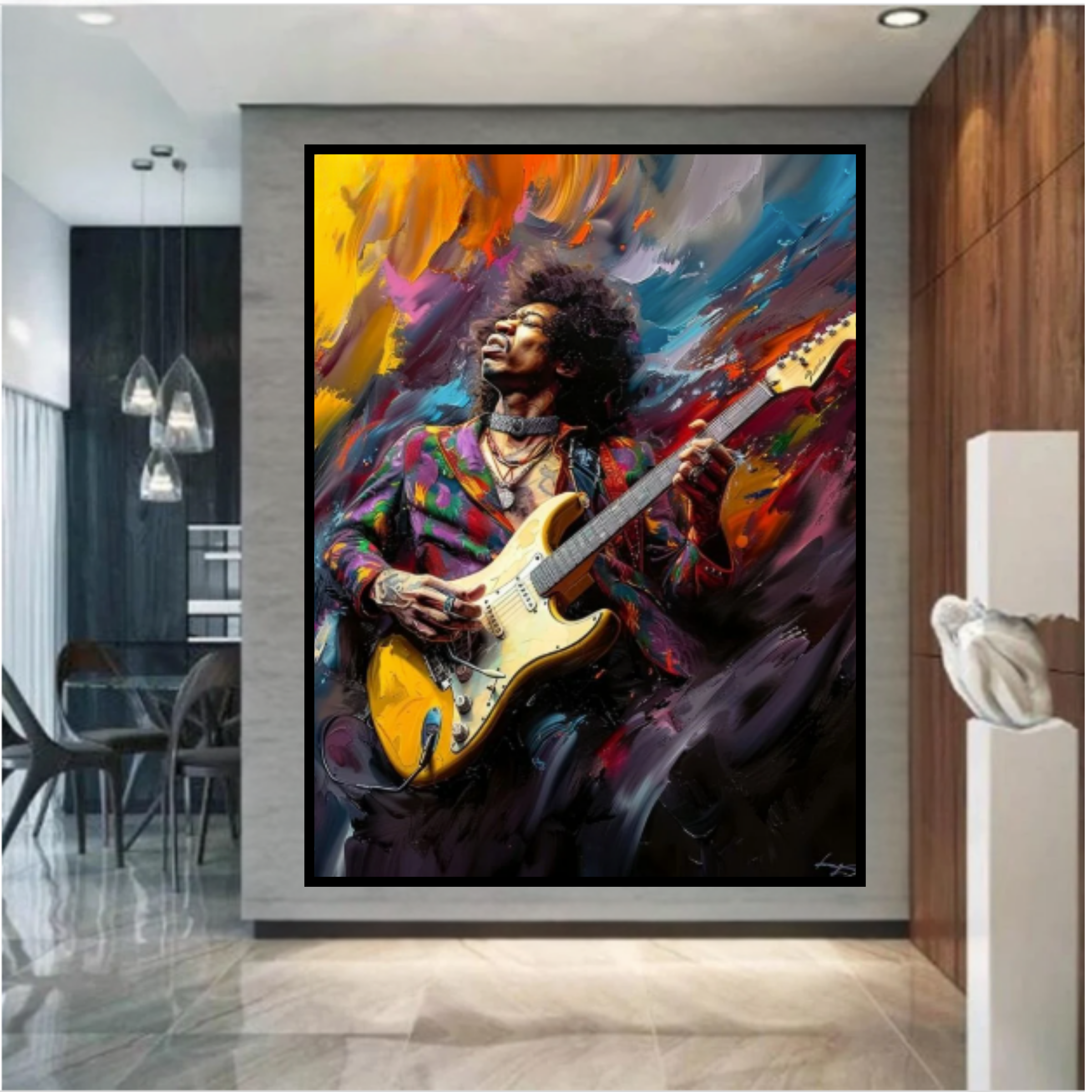 Original Painting : Jimi Hendrix Paintings Canvas Pop Art  - Handmade Painting - Chiara Rossetti