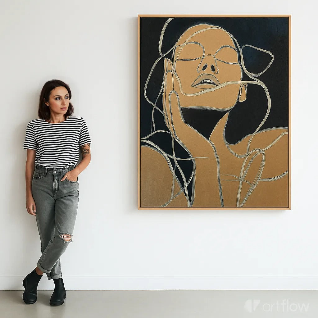 Canvas Print : Tangled in Silence” – Modern Minimalist Canvas Art Print