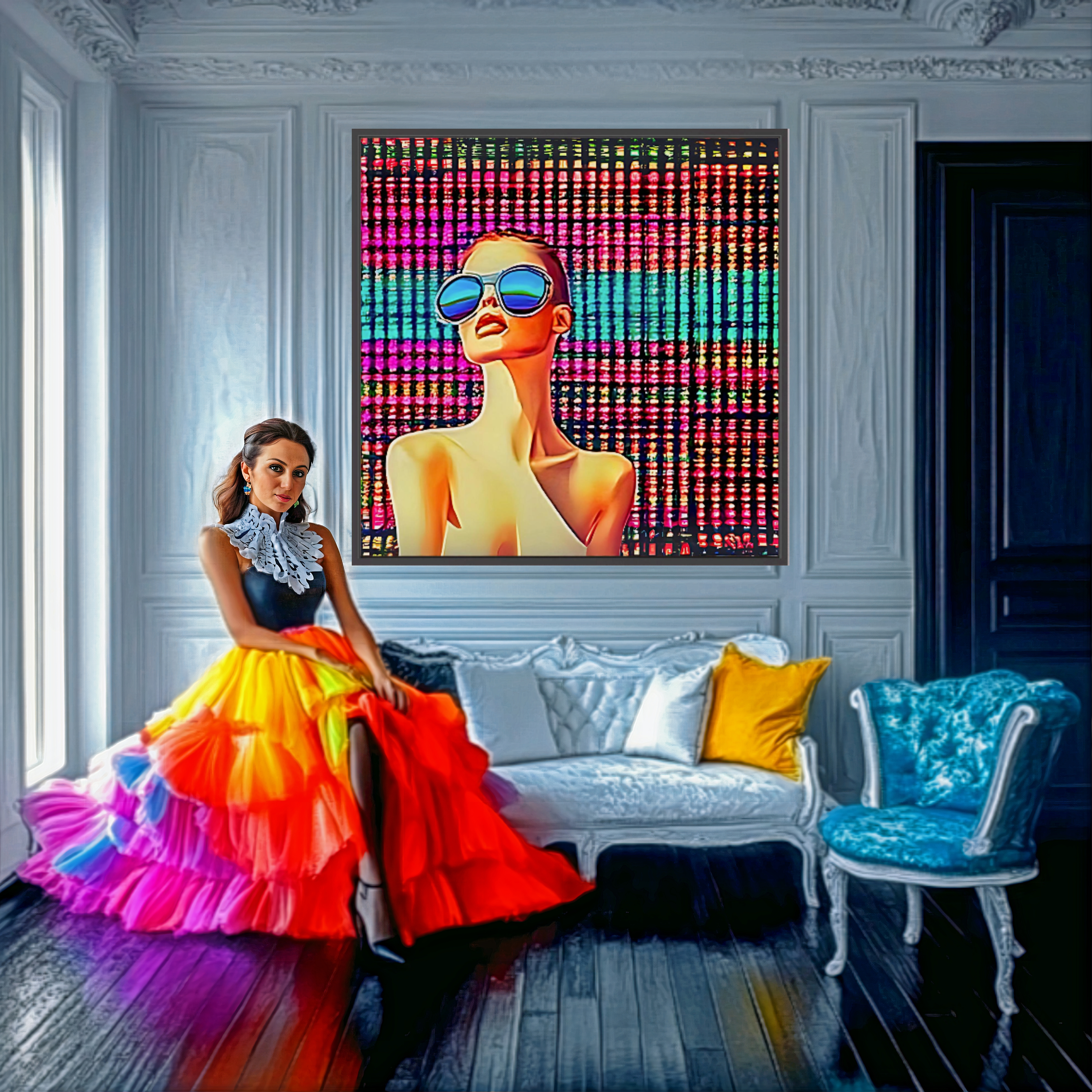 Canvas Print: "Neon Vision" – Futuristic Pop Art Wall Decor