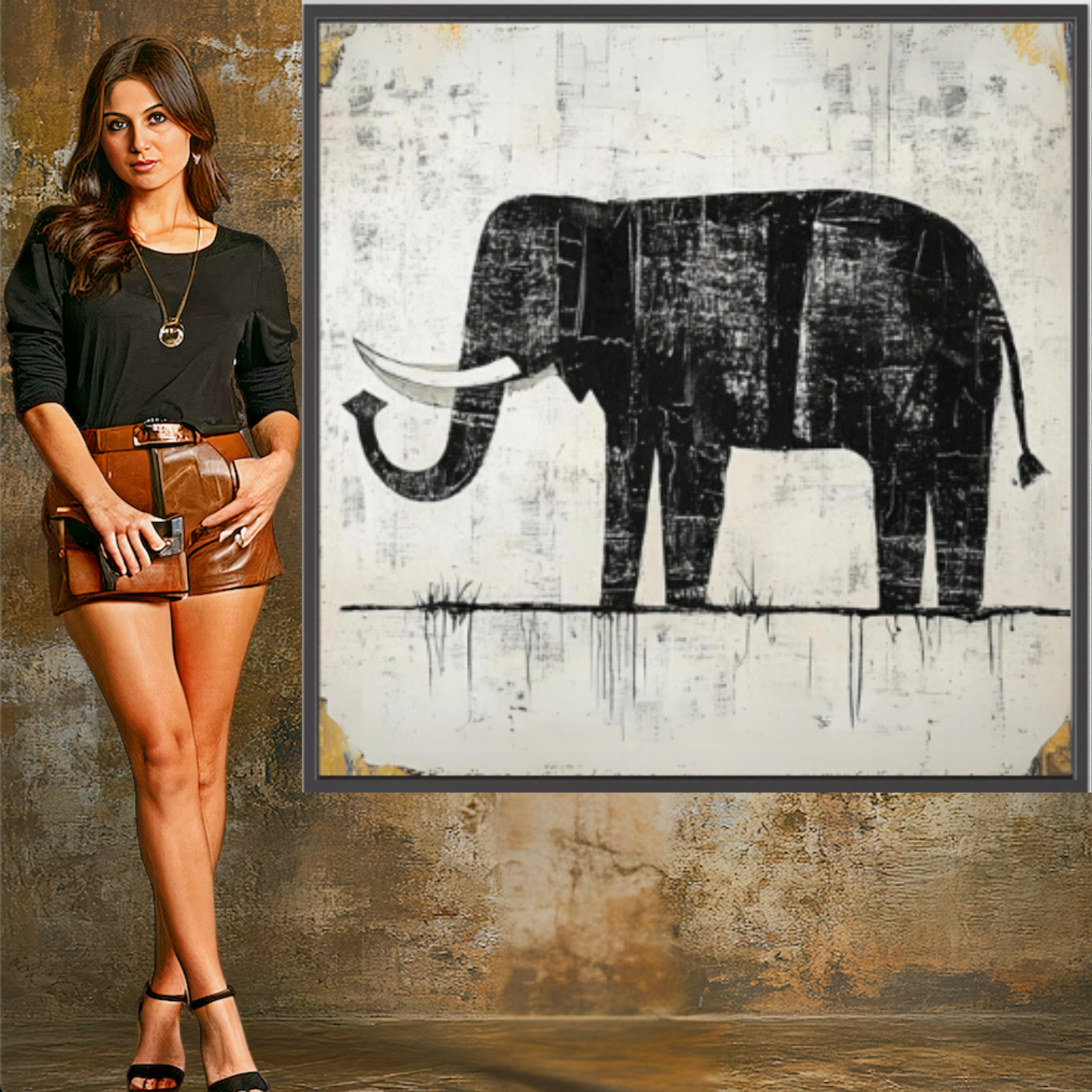 "Canvas Print: Majestic Elephant - Elephant themed Nursery for Boy