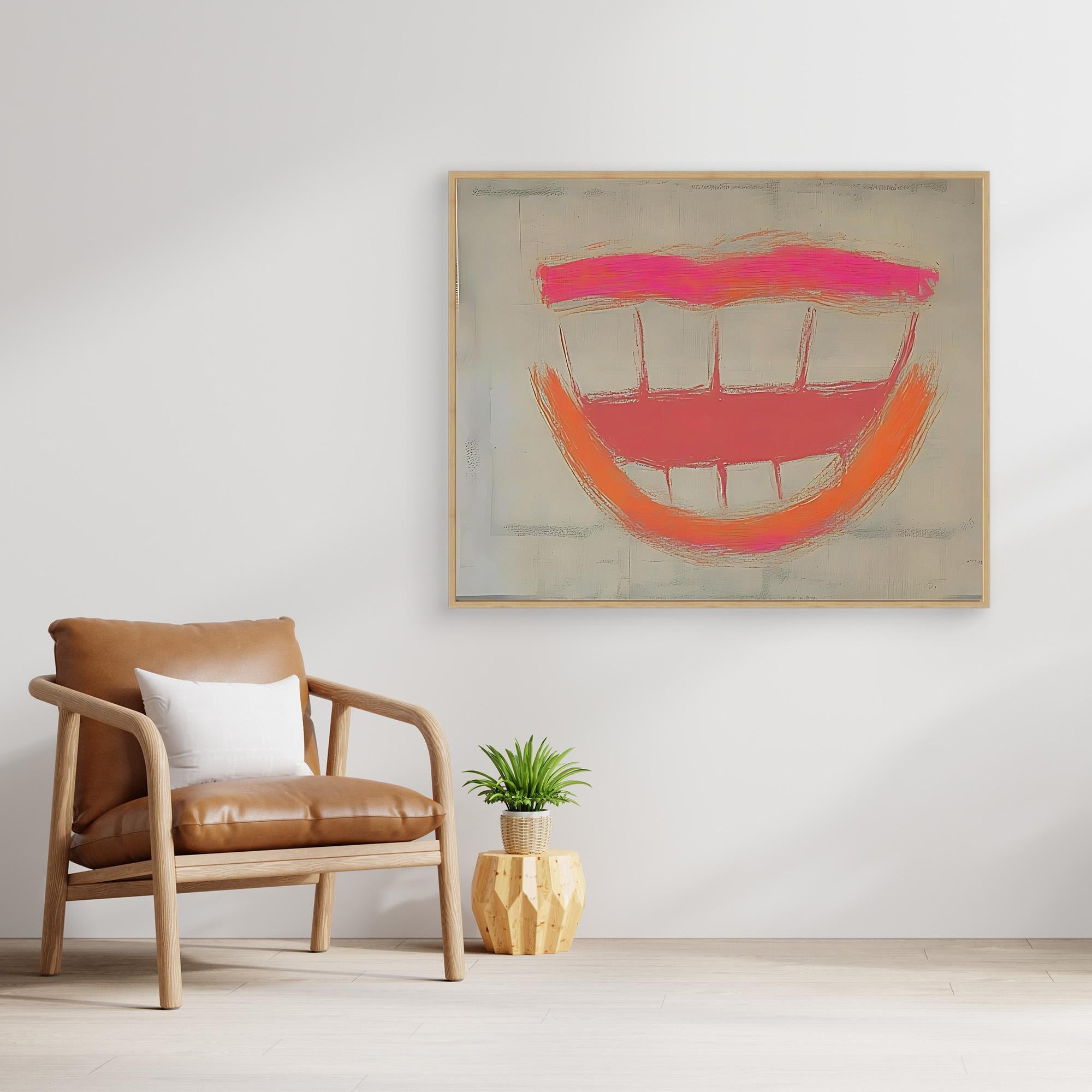 Canvas Print: Neon Grin - Abstract Pop Art Wall Art