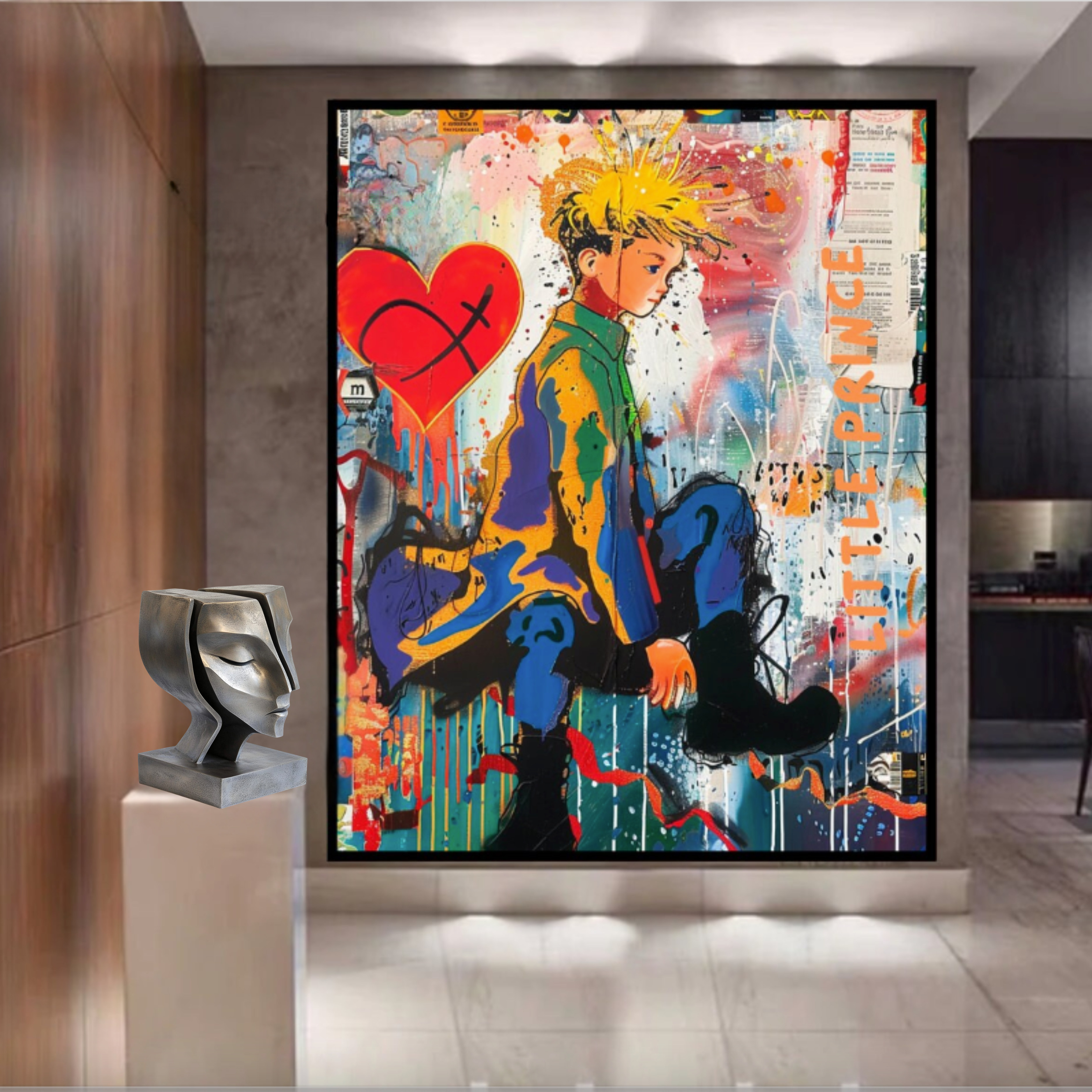 Original Painting : The Little Prince Acrylic Painting – Modern Graffiti Wall Art