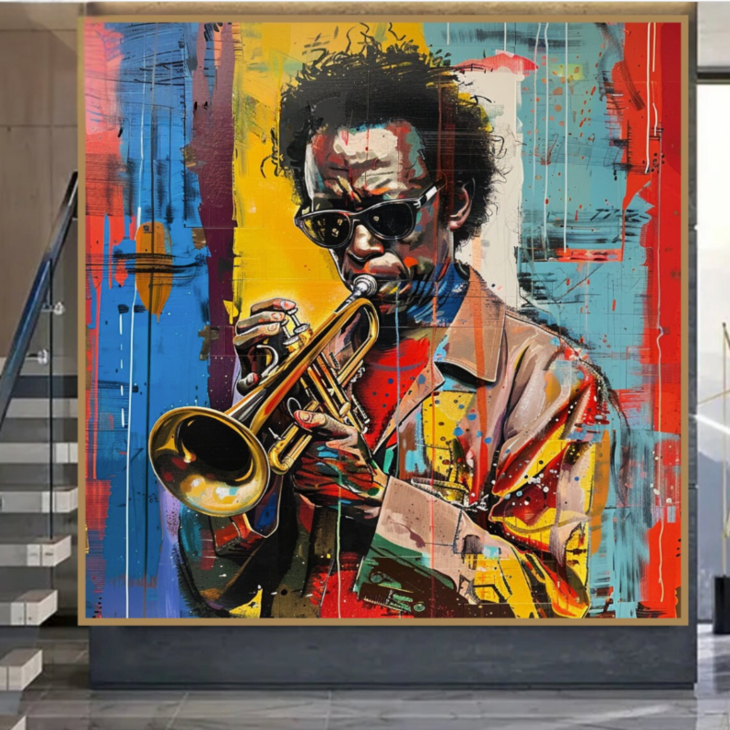 Original Painting : Miles Davis Painting – Bold Jazz-Inspired Street Art