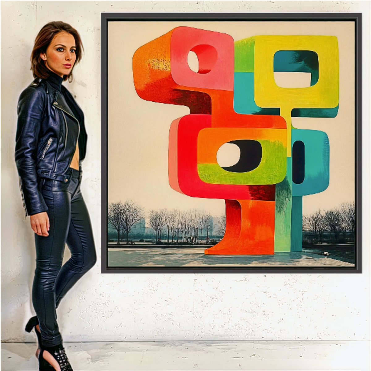 Canvas Print : Abstract Geometric Sculpture Canvas Art - Vibrant Modern Design - Chiara Rossetti