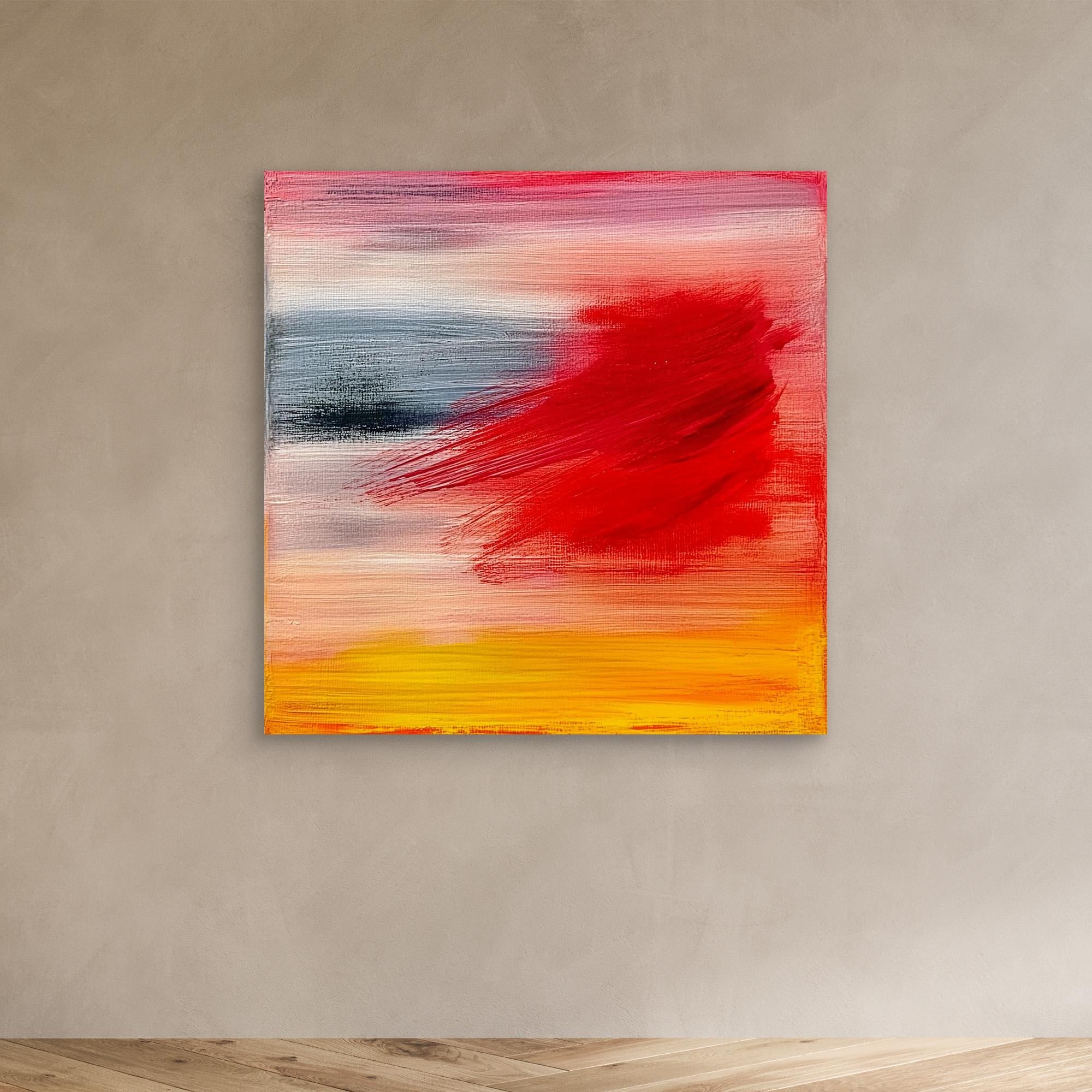 Canvas Print : Radiant Sunset Horizon - Abstract Acrylic Canvas Wall Art