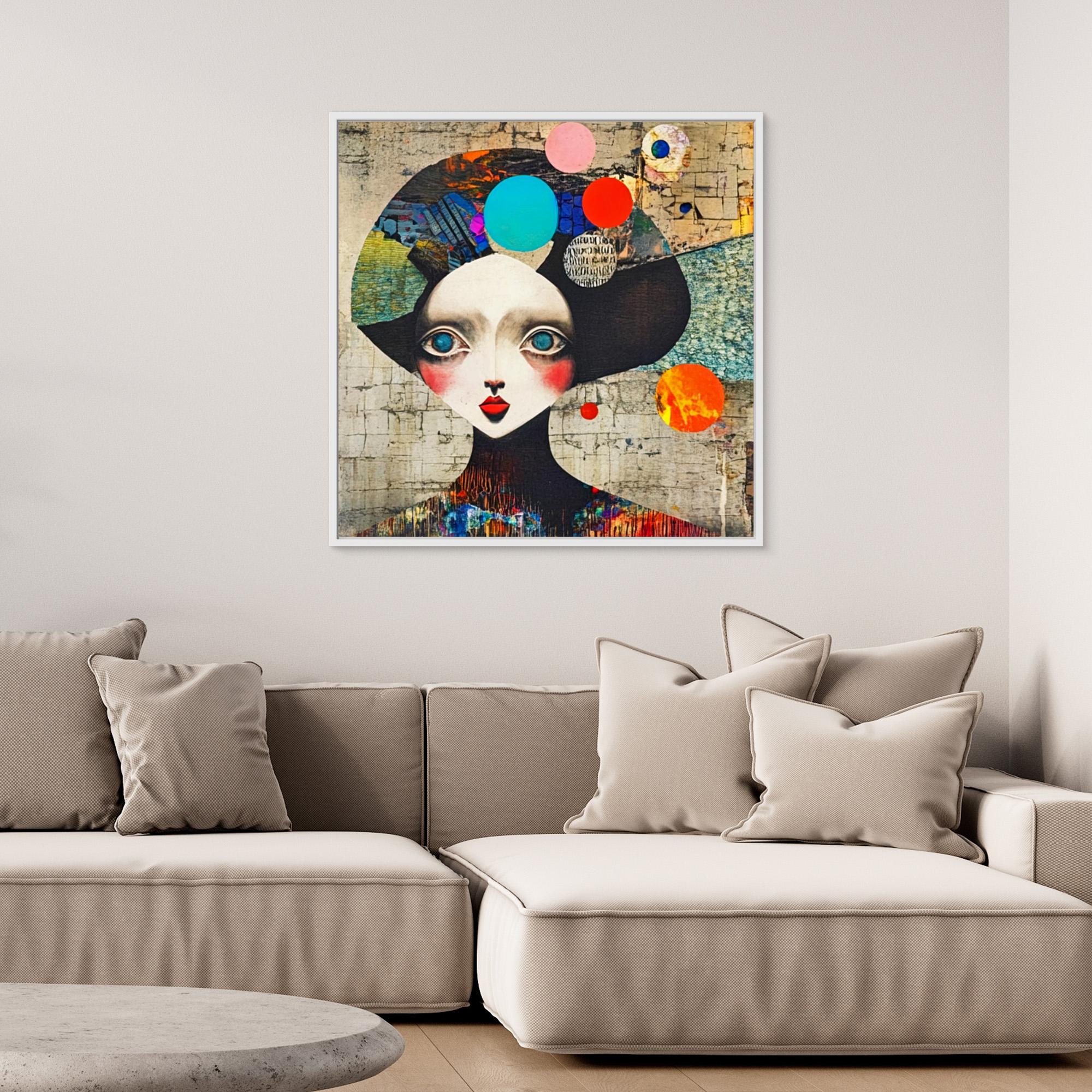 Original Painting : "Whimsical Vision" - Abstract Portrait Print | Vibrant Surreal Wall Art