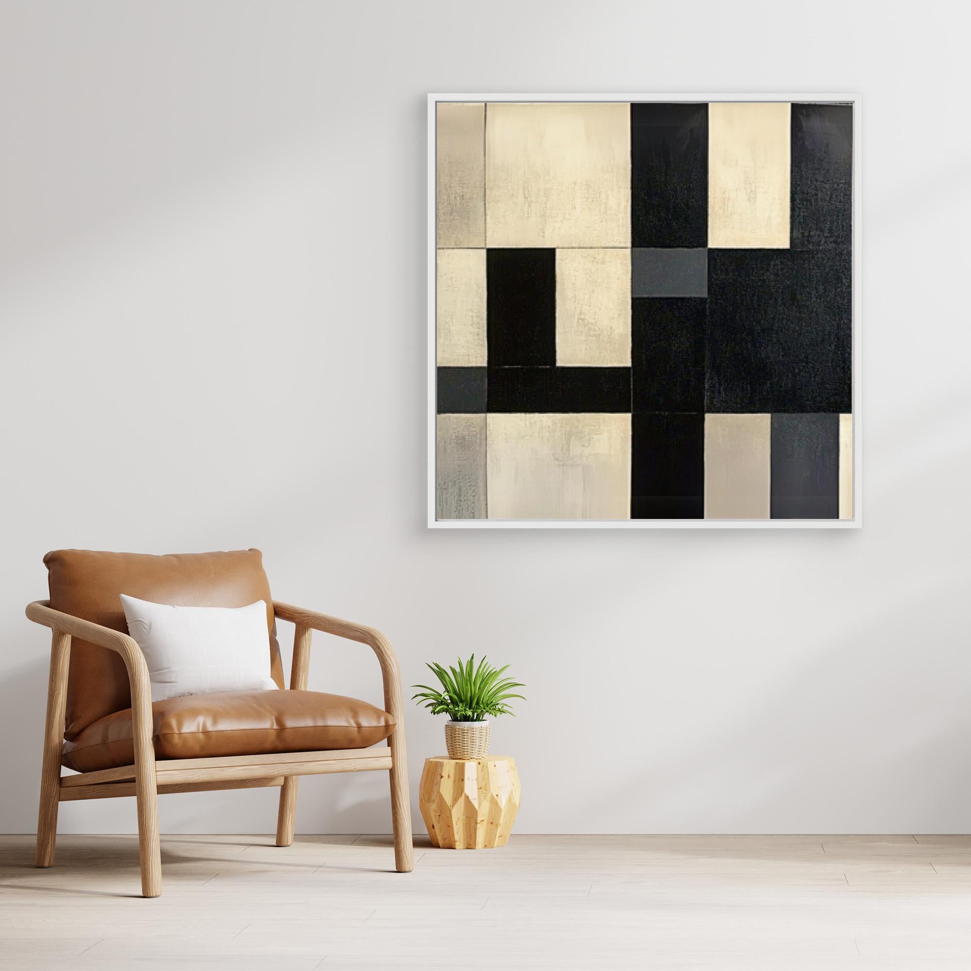 Canvas Print : Monochrome Symphony - Modern Abstract Black & White Canvas Art