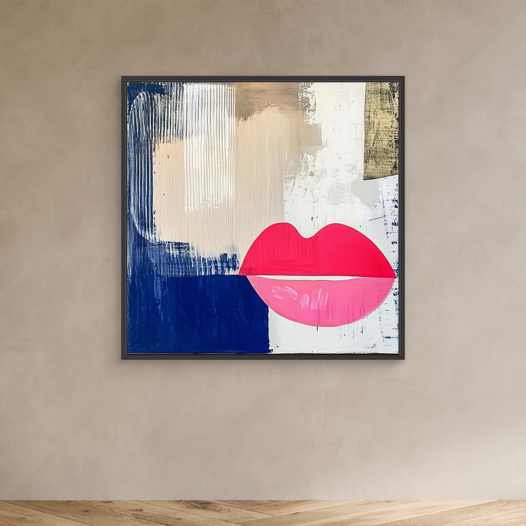  Canvas Print : Lips Abstract Print – Modern Wall Art on Canvas