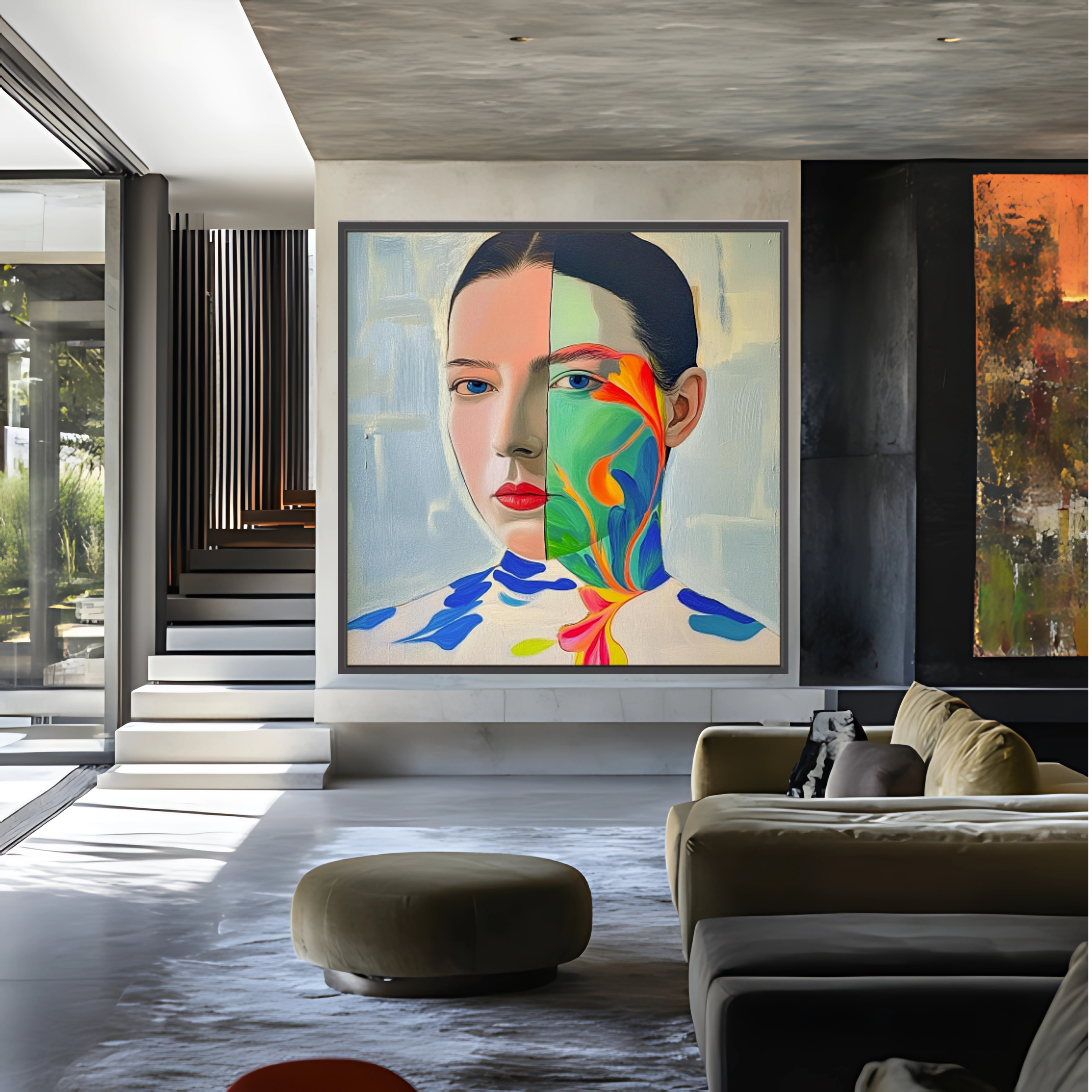 Canvas Print: "Duality" – Surreal Abstract Portrait Wall Art