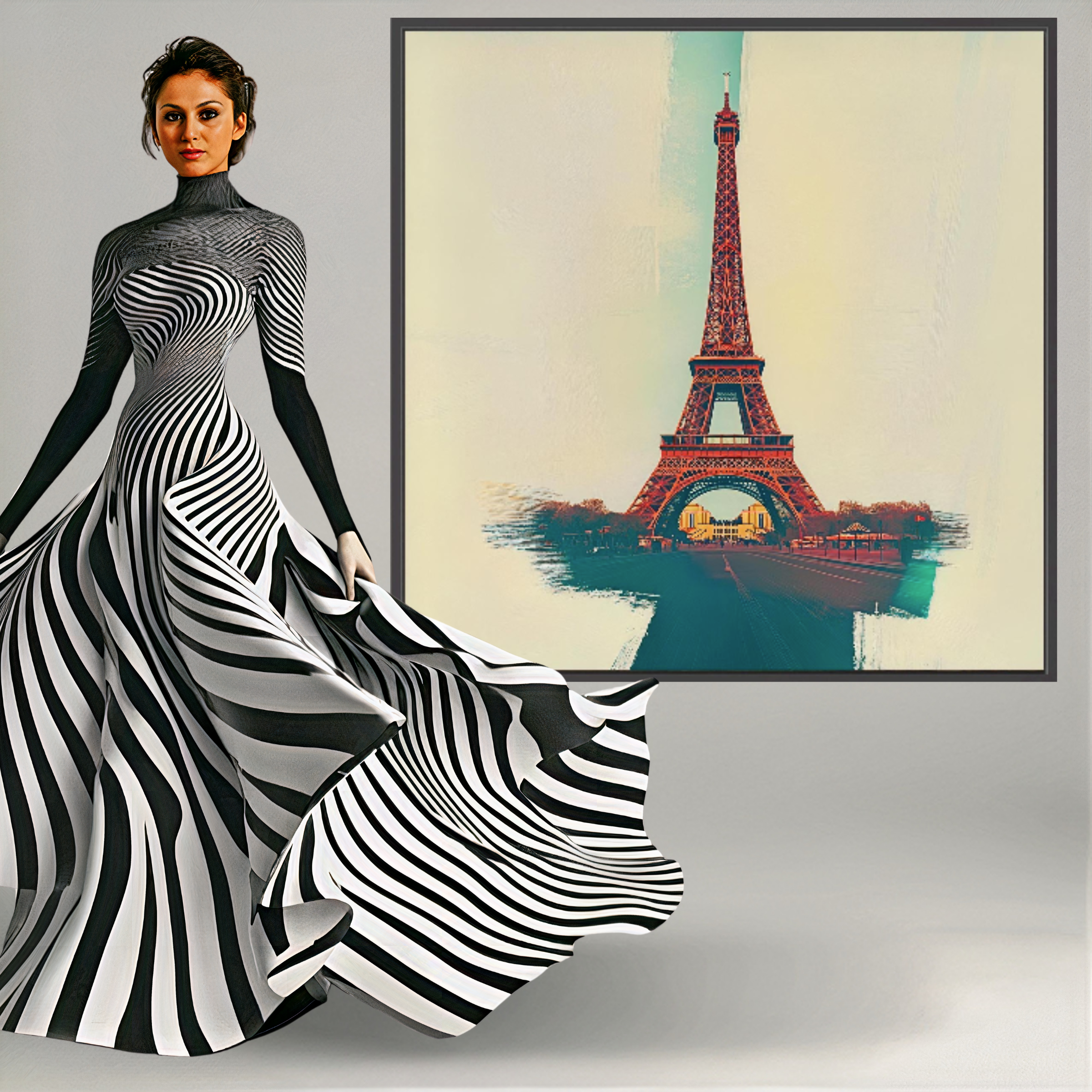 Canvas Print: Eiffel Tower Canvas Print -Eiffel Tower Artwork - Chiara Rossetti