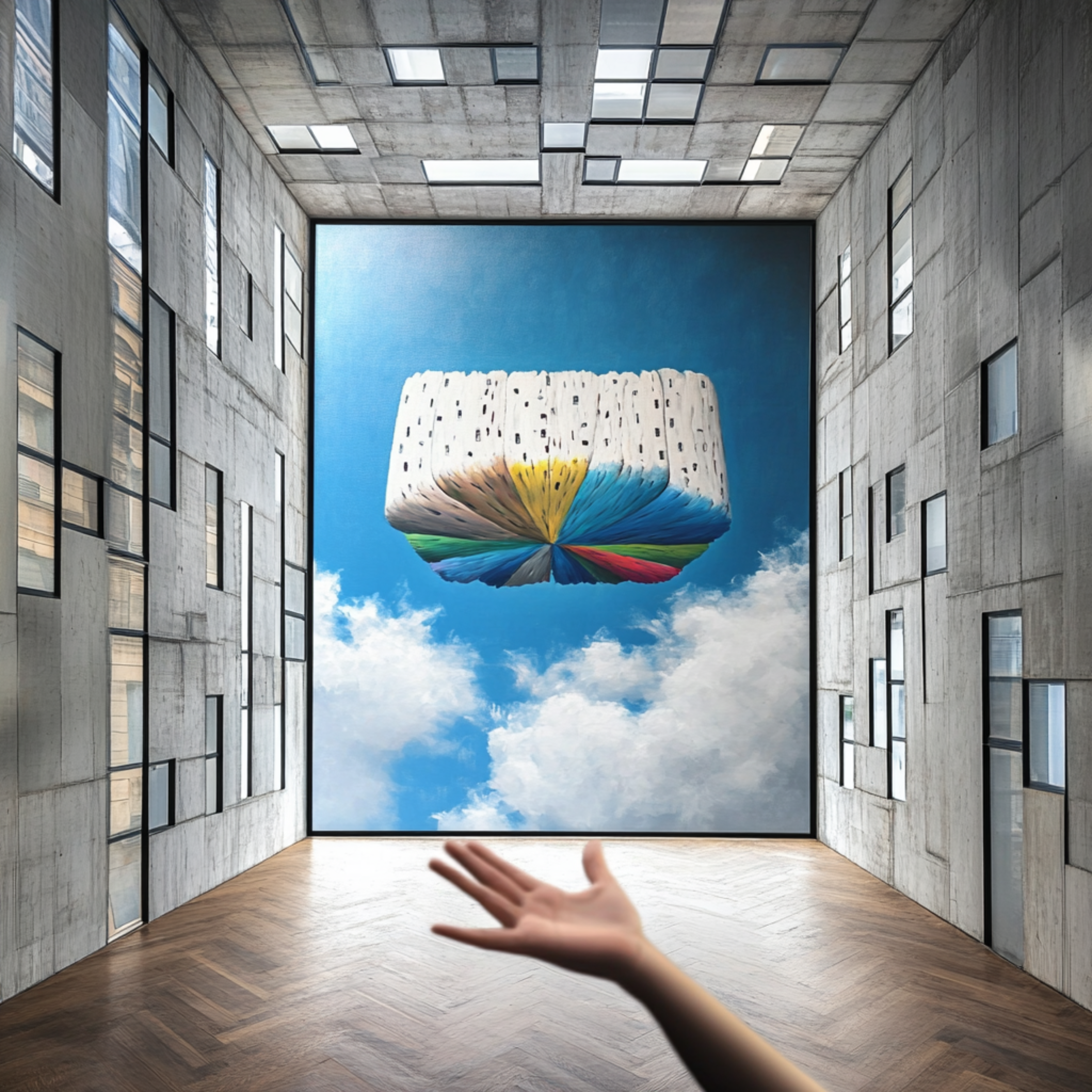 Canvas Print: "Floating Dreams of Colorful Skies - Surreal Canvas Art-Chiara Rossetti