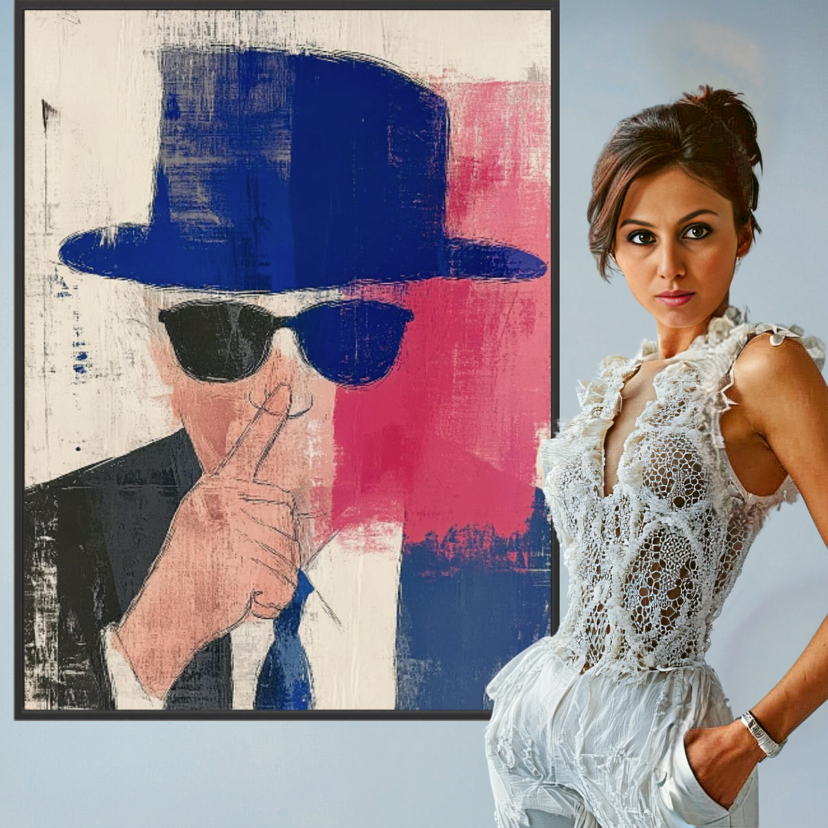 Canvas Print: Secret Agent Pop Art – Modern Abstract Wall Art