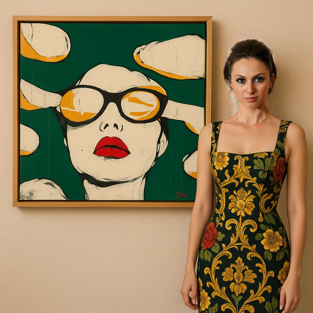 Canvas Print : Visionary Chic – Bold Modern Abstract Portrait Art - Chiara Rossetti