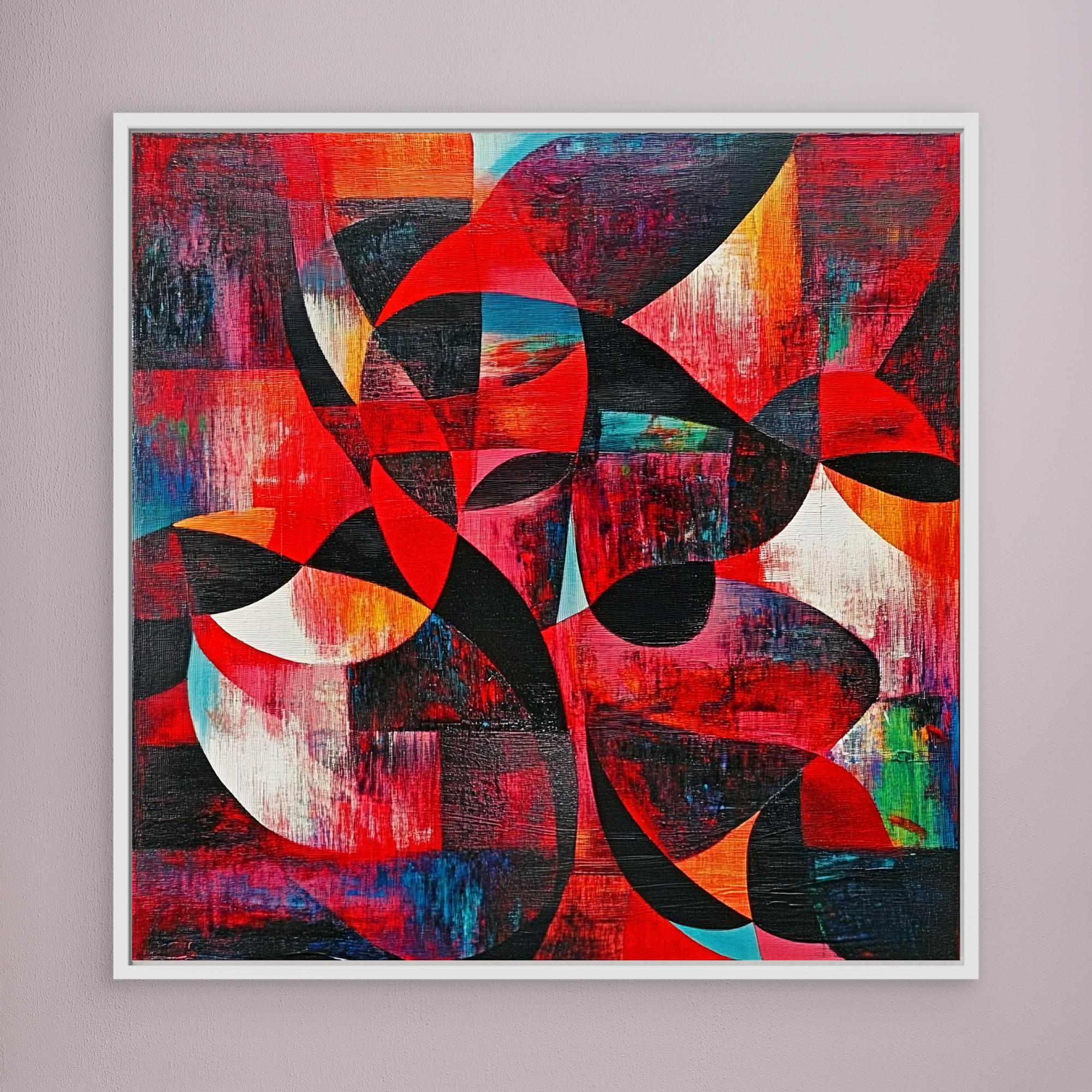 Canvas Print : Rhythms in Red | Abstract Geometric Wall Art | Modern Canvas