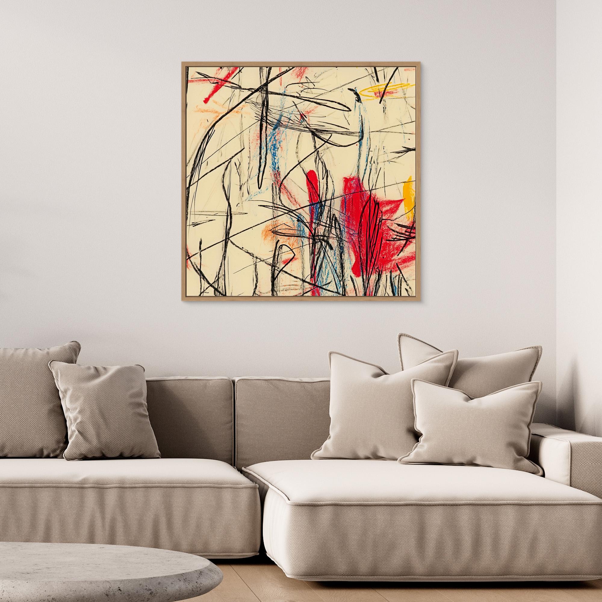 Canvas Print: Chaotic Harmony - Abstract Expressionist Line Art