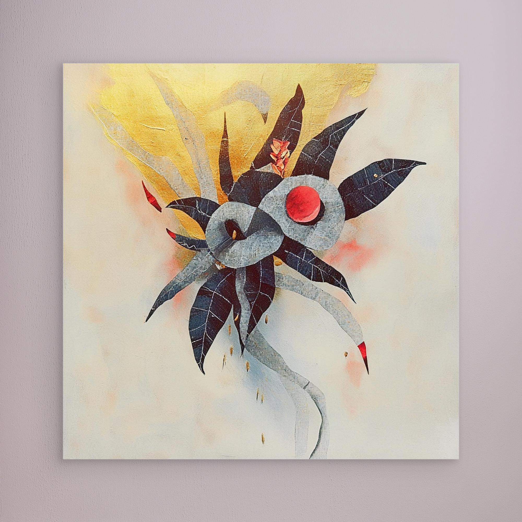 Canvas Print: Celestial Bloom - Abstract Botanical Wall Art