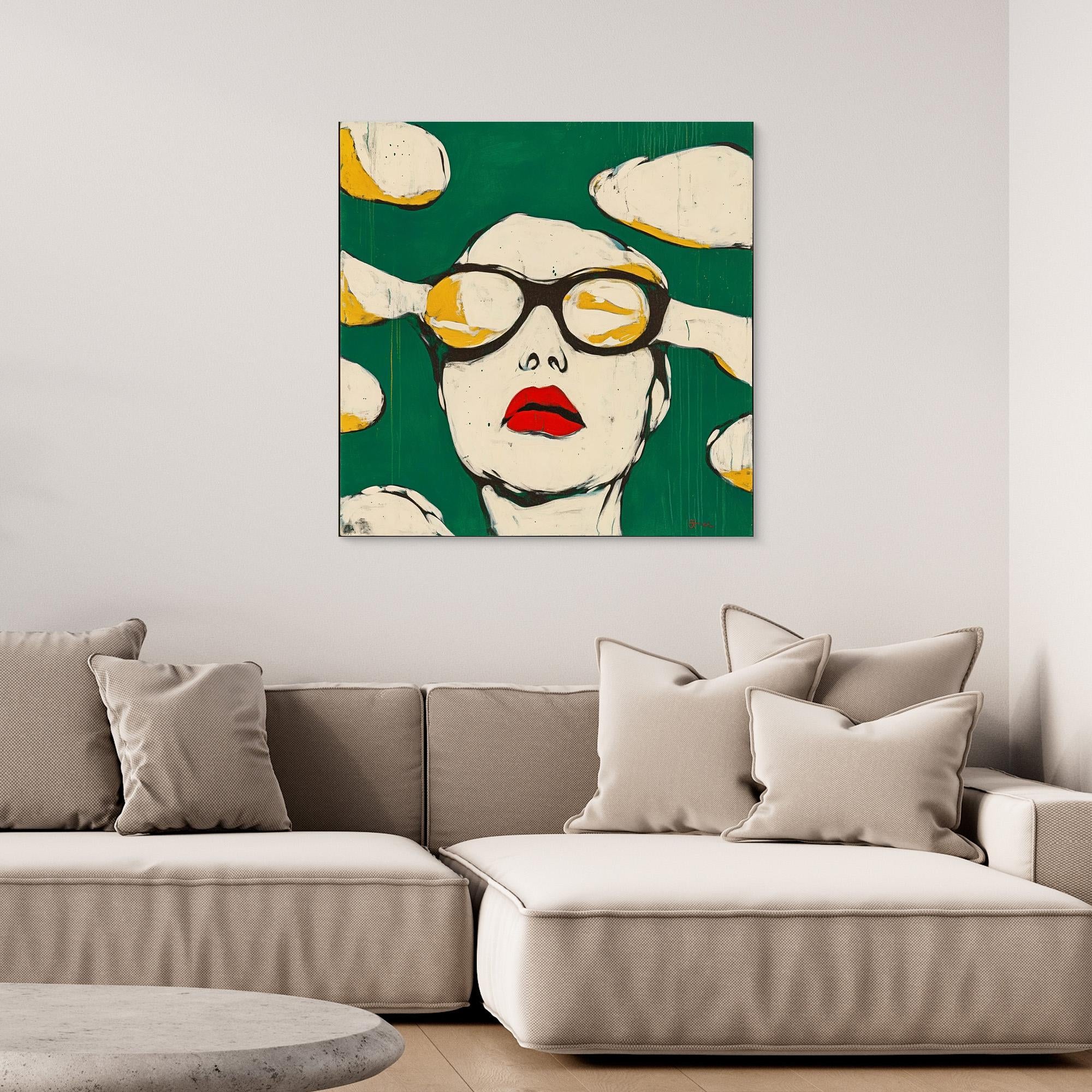 Canvas Print : Visionary Chic – Bold Modern Abstract Portrait Art